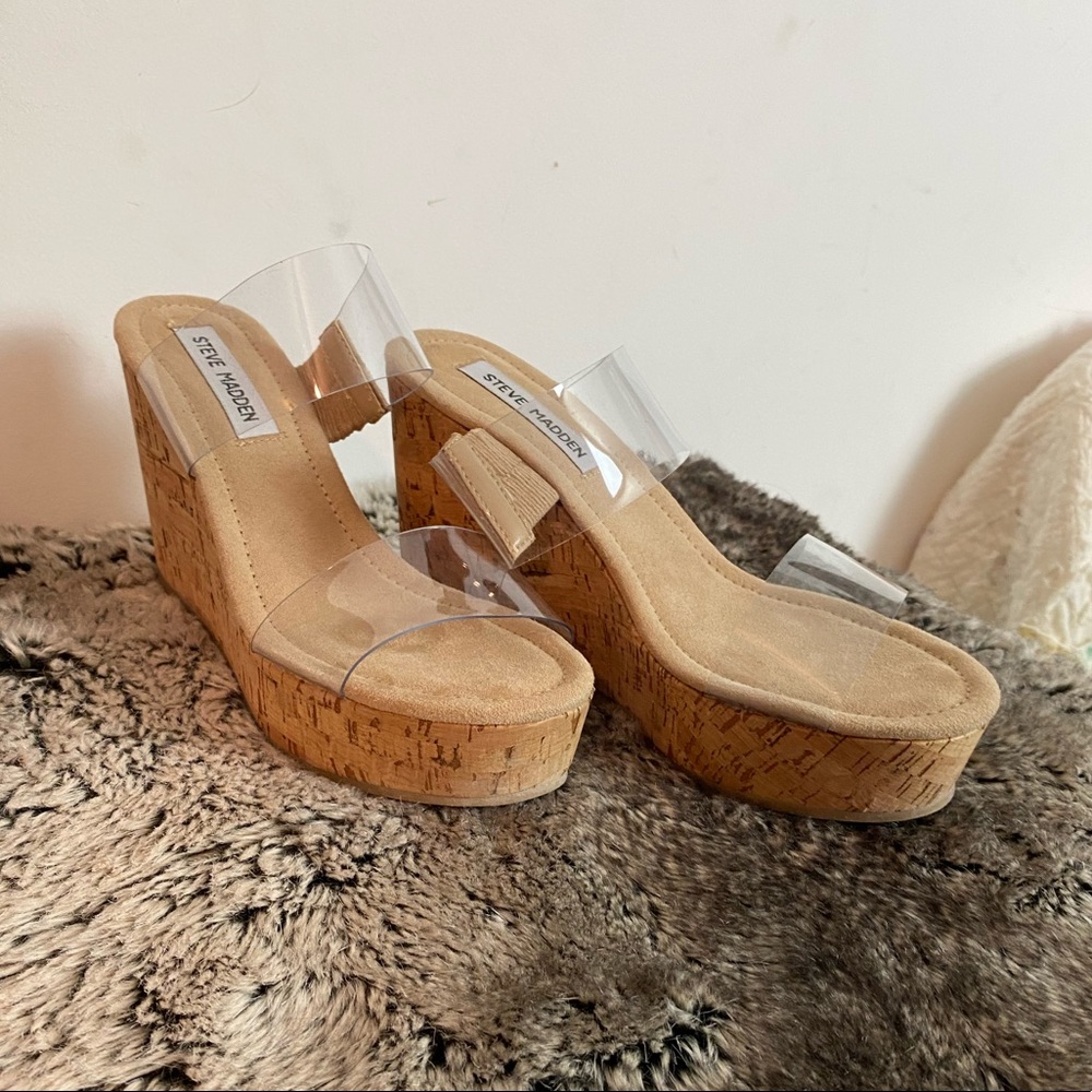 Steve Madden Clear Strap Wedges